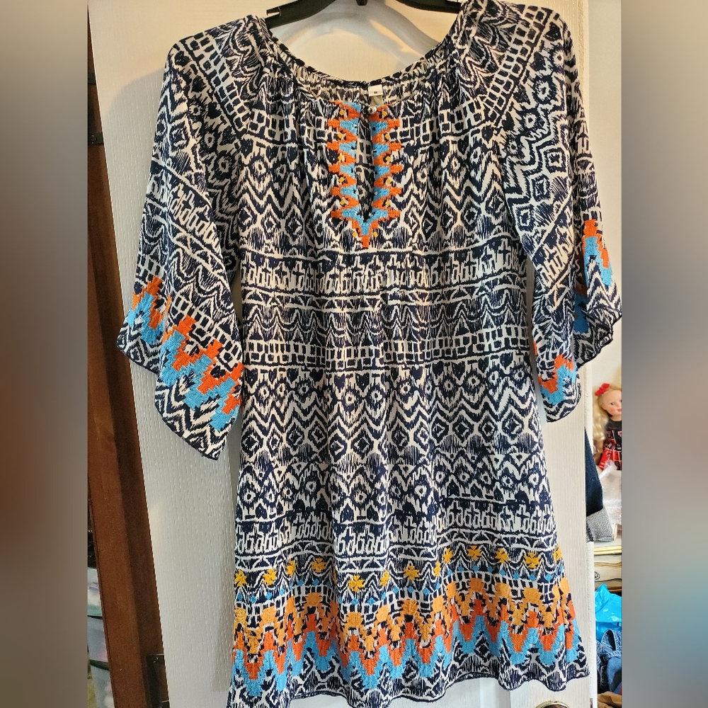 Uncle Frank Blue and White Dress Size Small